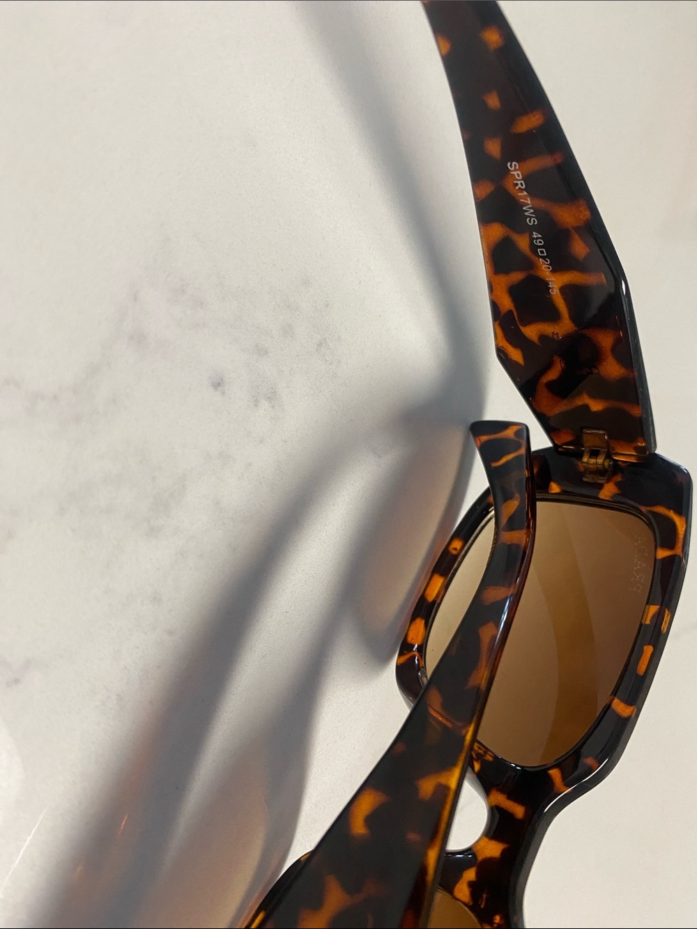Prada Tortoiseshell Rectangle Sunglasses - Brown Gradient Lenses - Picture 3 of 3